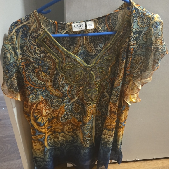 Cato Tops - Cato Multicolor Paisley Blouse